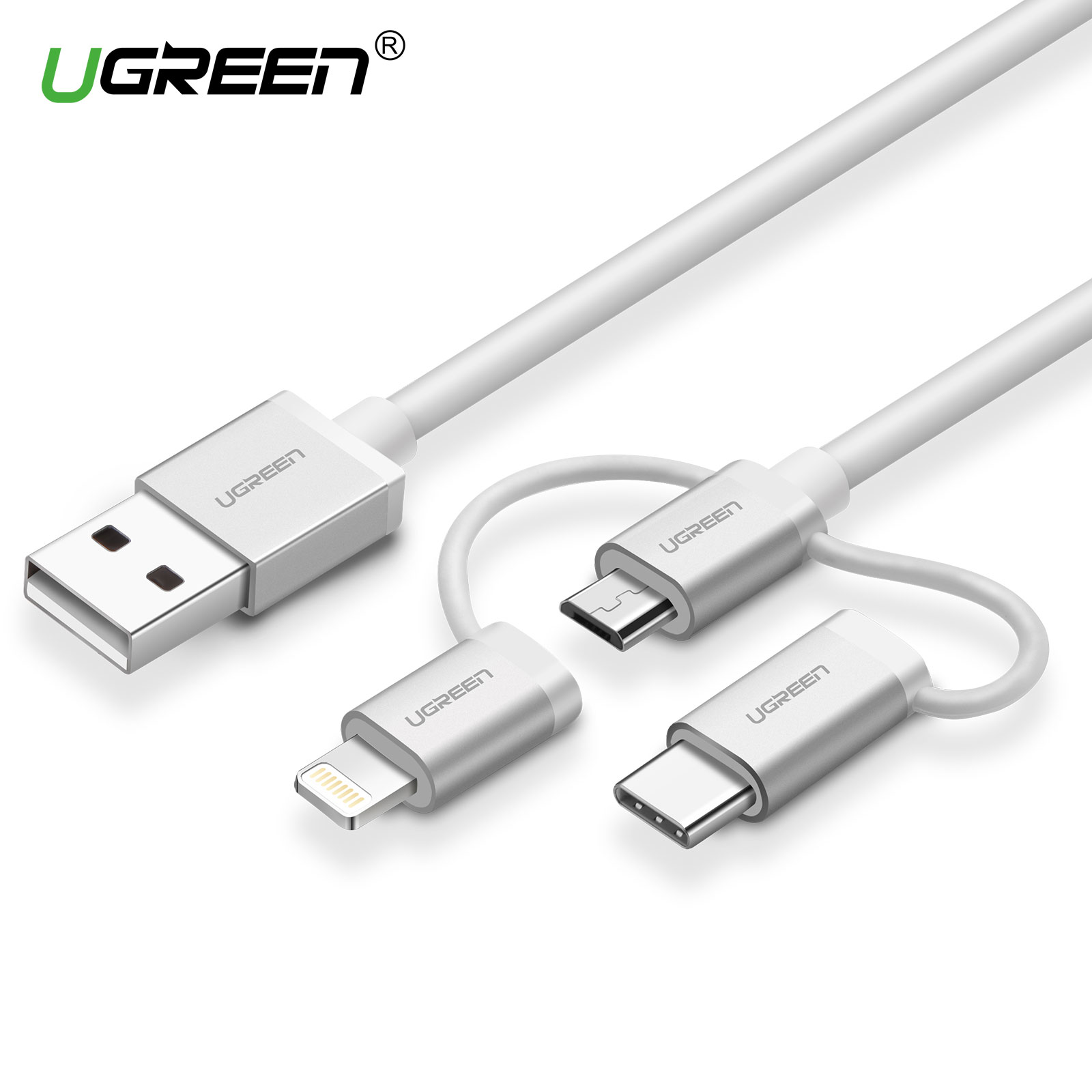 UGREEN Lightning Cable, USB A to Micro USB and Lightning Cable for