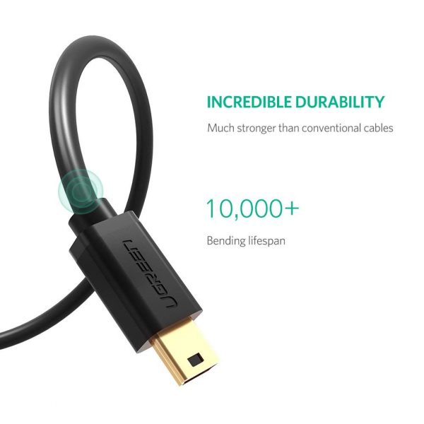 USB 2.0 A Male To Mini 5 Pin Male cable 1M