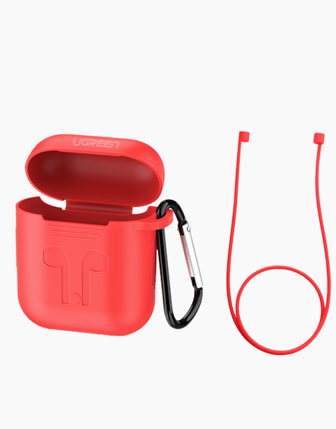UGREEN Silicone AirPods Case Cover with Climbing Buckle - Red