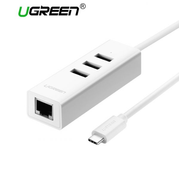 UGREEN 3 Port USB 2.0 HUB + 10/100Mbps Ethernet LAN