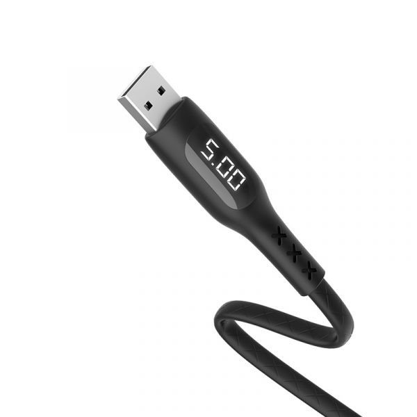 S6 Sentinel Charging Data Cable Time Display Micro Black
