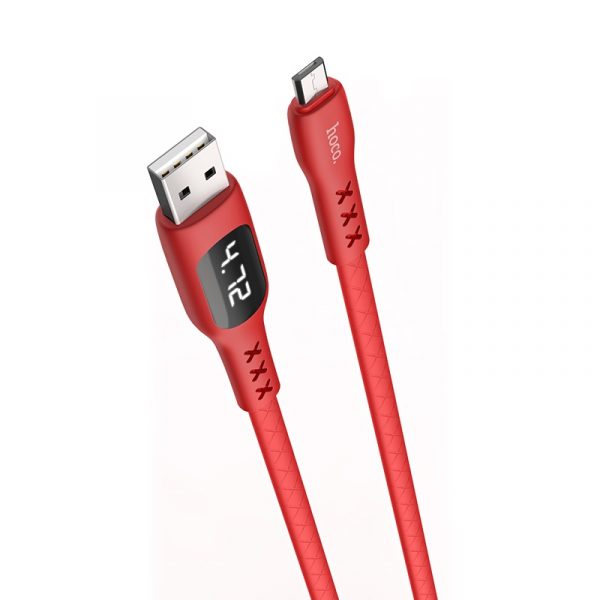 S6 Sentinel Charging Data Cable Time Display Micro Red