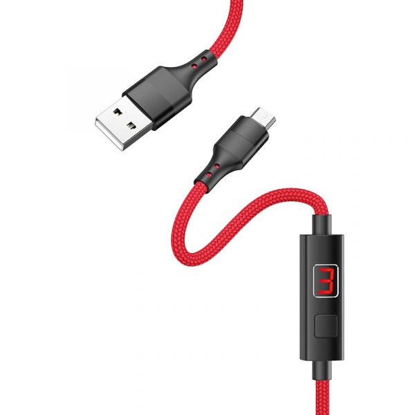 S13 Central Control Timing Charging Data Cable Micro Red