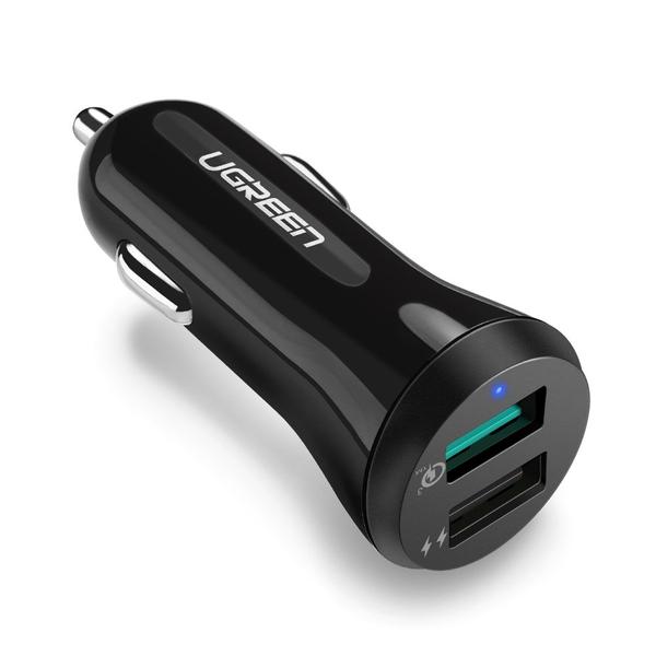 UGREEN Quick Charge 3.0 Dual Port USB Car Charger (Black)