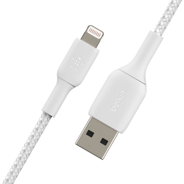 Belkin CAA002bt1MWH 745883788736 " BOOST↑CHARGE™ Braided Lightning to USB-A Cable (15cm / 6in, White)"