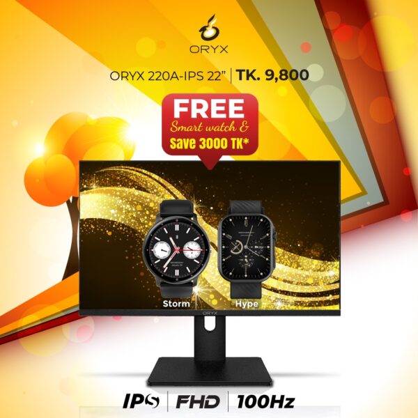 ORYX220A-IPS 22 inch Bezel Less Full HD 100Hz IPS Monitor