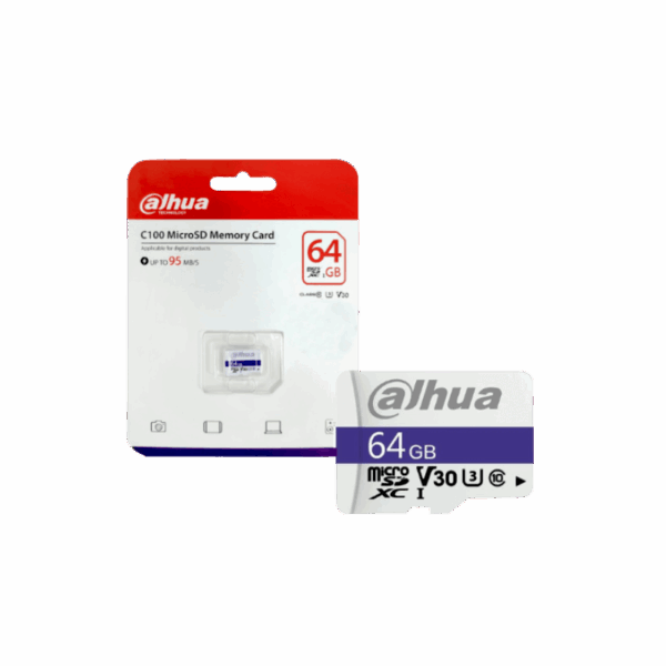Dahua C100 64GB MicroSDXC UHS-I U3 Class 10 V30 Memory Card Without Adapter #DHI-TF-C100/64GB