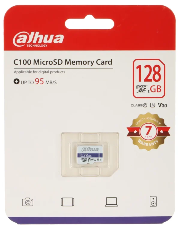 Dahua C100 128GB MicroSDXC UHS-I U3 Class 10 V30 Memory Card Without Adapter #DHI-TF-C100/128GB